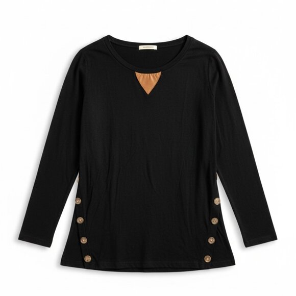 Unbranded Tops - Black long-sleeve tunic-style top